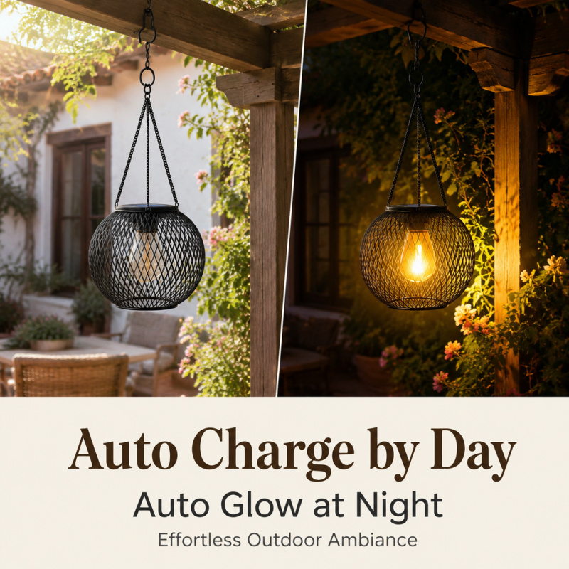 Solar Powered LED Hanging Floo - Outdoor Power Supply recension och pris
