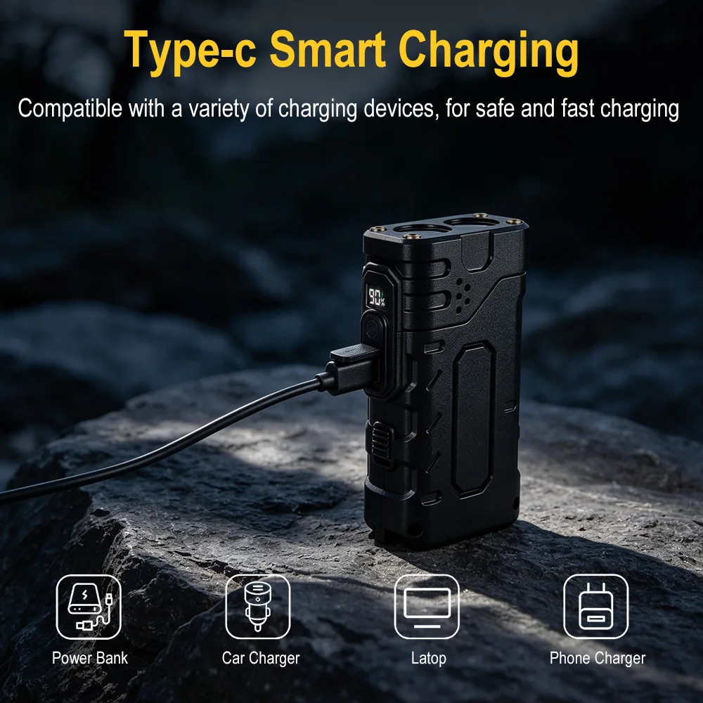 BORUIiT Hand Crank EDC LED Fla - Outdoor Power Supply recension och pris