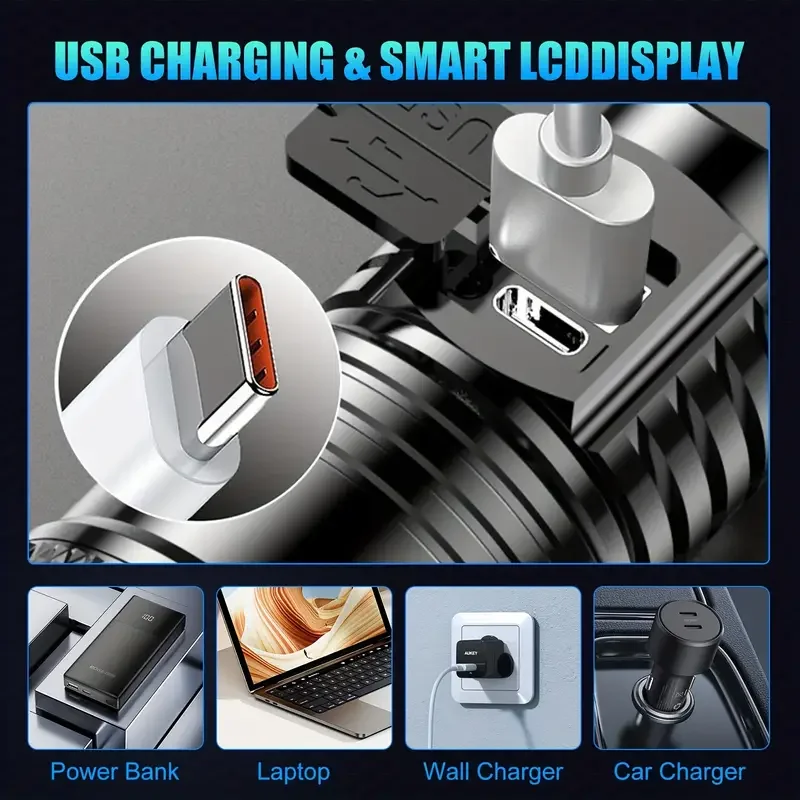 Tactical LED Flashlight 2000LM - Outdoor Power Supply recension och pris